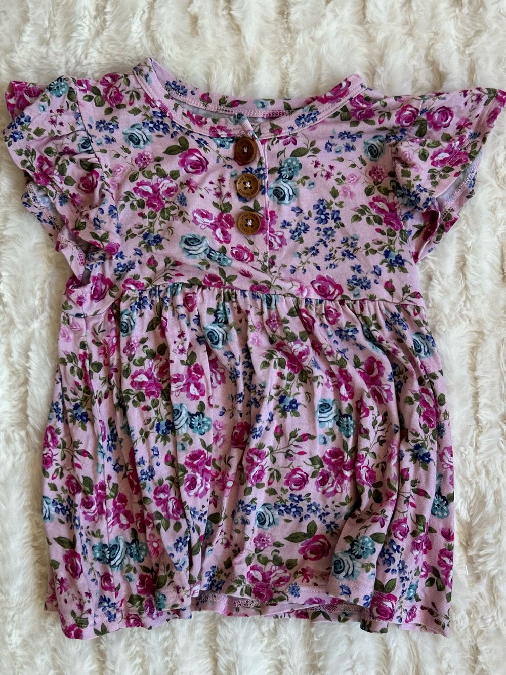 Posh Peanut Floral Ruffle Sleeve Tee